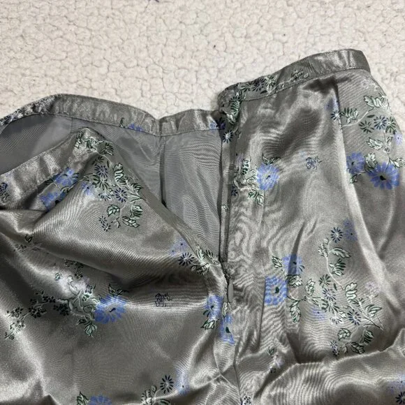 Vintage Y2K Old Navy Girls Satin Skirt Size 6 Metallic Silver Floral Fairy - Picture 4 of 5